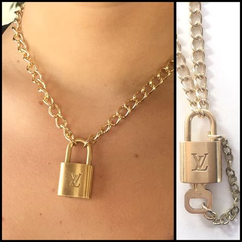 louis vuitton pendant necklace mens|Louis Vuitton lock necklace gold.